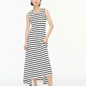 J.Crew Navy & White Striped High Low Maxi Dress – Size Large – Style AO477
